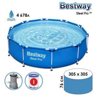 Бассейн каркасный Bestway Steel Pro 305 х 76 см, (56679)