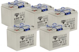 Комплект тяговых аккумуляторов RuTrike 6-EVF-70 (60V70A/H C3)