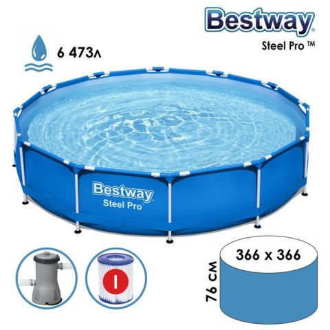 Бассейн каркасный Bestway Steel Pro 366 х 76 см (56681)