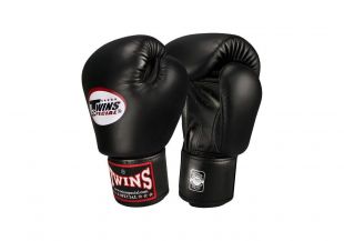 Перчатки боксерские Twins BGVL-3 для муай-тай (черные) 16 oz
